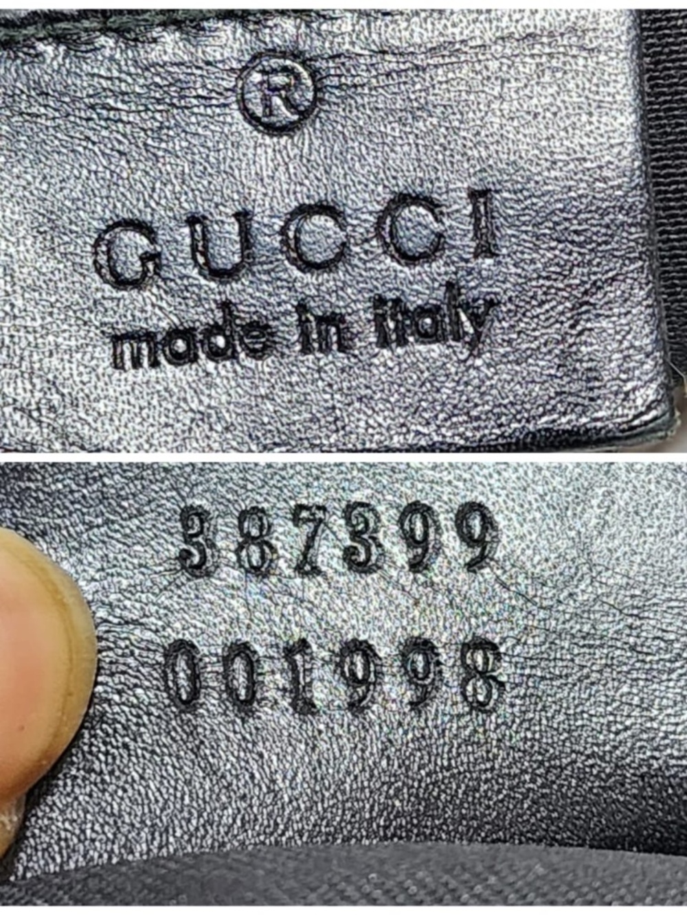 Authentic GUCCI Guccissima Signature Medium Flat Messenger Bag Black - Picture 3 of 15